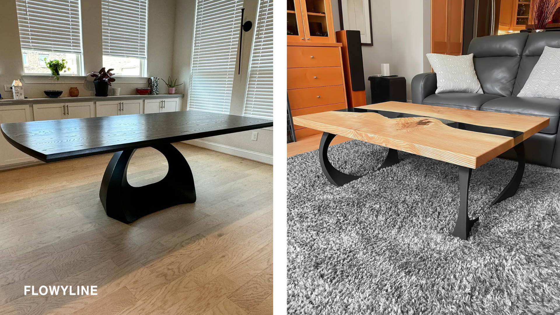 Unique table leg designs can highlight the entire living space